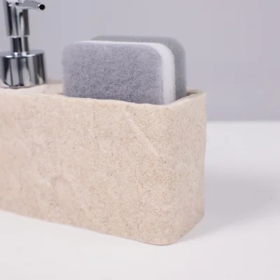 Дозатор декоративный с подставкой для губки NEXUS, бежевый_4