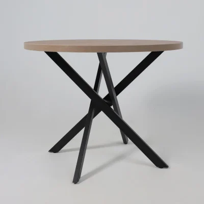 Стол РИГА, D950, Дуб Велингтон/Черный_7