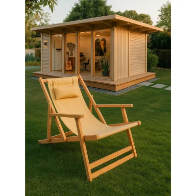 Кресло-шезлонг с подлокотниками DYATEL сиденье из ткани сосна (цвет дуб)_4