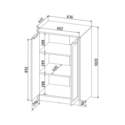 Тумба КОНЦЕПТ Тренд КТ-Т64, к.Антрацит/ф.Серый  (В1020хШ636хГ451мм)_5