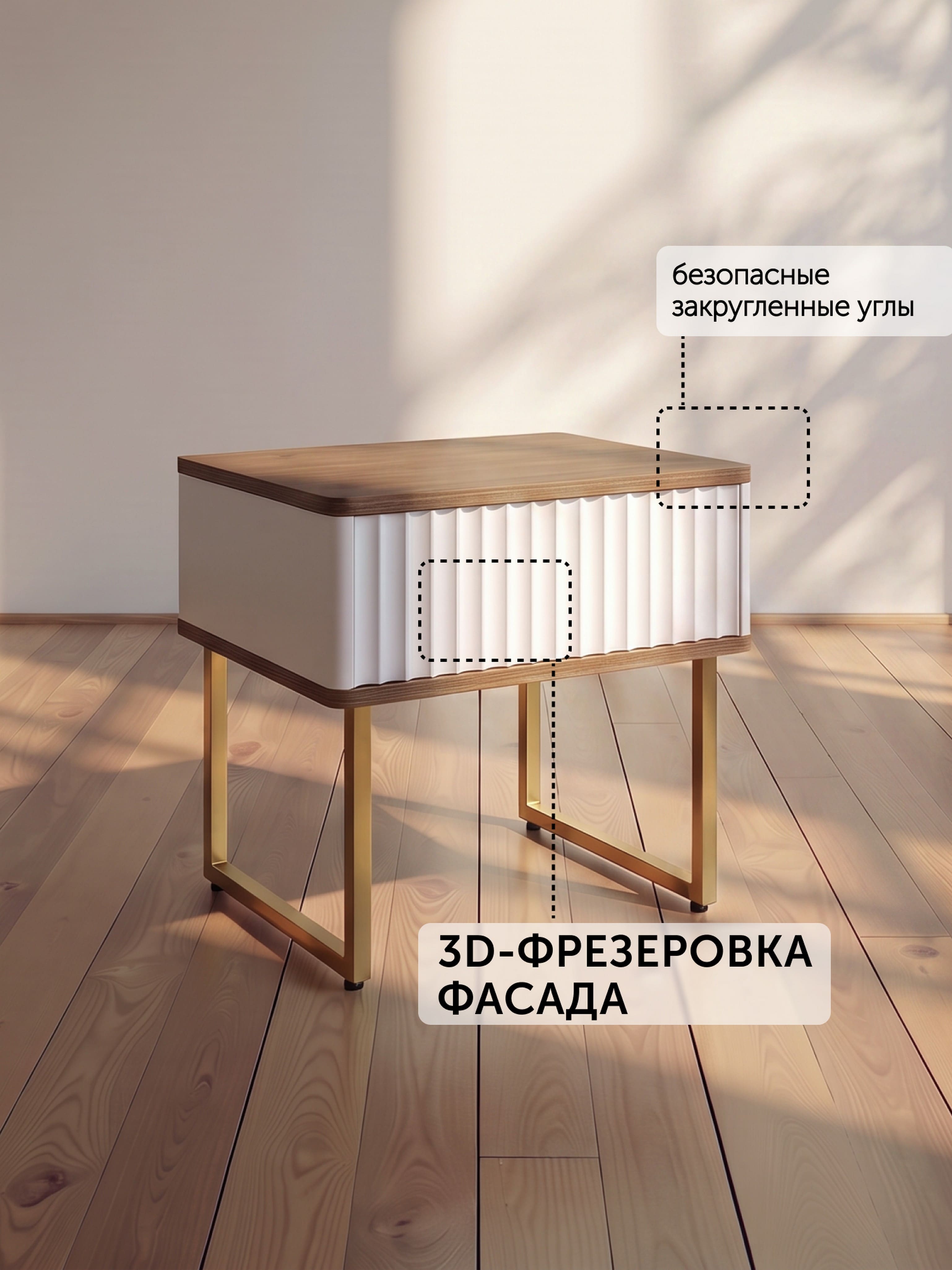 Тумба прикроватная ROYAL 5001 эко, Дуб Каселла-Золото_preview_7