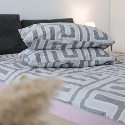 Комплект постельного белья 2СП поплин набивной (серо-коричневый, геометрия 31)_9