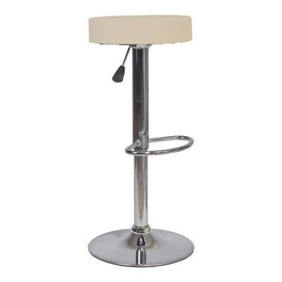 Стул барный PINA, экокожа кремовый/хром фотография