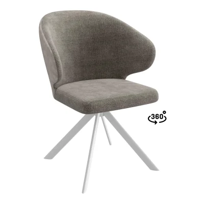 Стул ROBERT-R 360, g05 GREY BEIGE шенилл lux - MILK замша lux\белый фотография