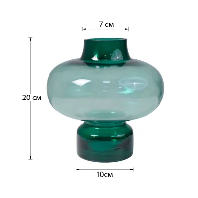 Ваза стеклянная ROUND 1, зеленый, 10*20см_5