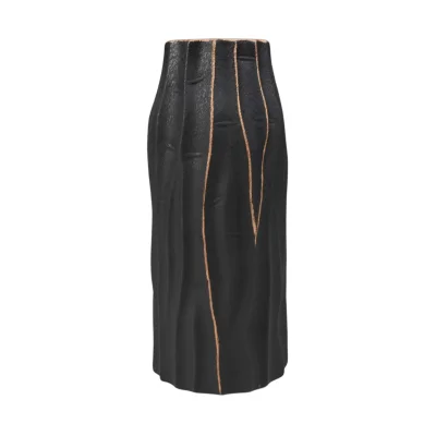 Ваза керамическая WOOD, черный, 10,5*10,5*24см фотография