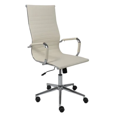 Кресло поворотное EVELIN, экокожа, кремовый фотография