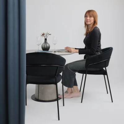 Стол AV 2317, МДФ+керамика, нераздвижной 900 серый, матовый CARMEN LIGHT GREY/черный+HPL Бетао_2