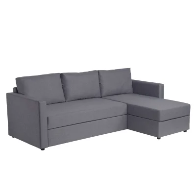 Диван трехместный с угловой секцией Тилаус КП Prince Ash, серый (черные опоры) фотография