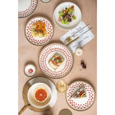 Соусник LOVE PRINT, керамика, красный принт, d9,2*2,6см_5