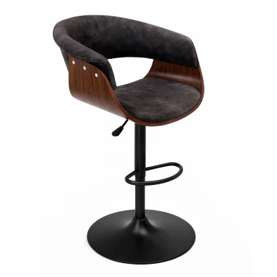 Стул барный ROSSI, велюр, темно-серый Fabb 16/черный_1