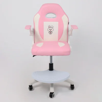 Кресло рабочее, поворотное JASMINE, white, розовый, ECONOM_13