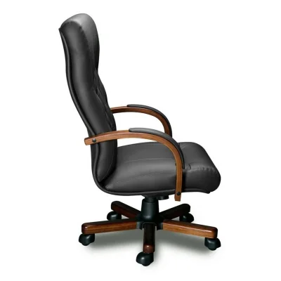 Кресло OXFORD A Laguna (орех темный) экокожа (черная), мультиблок_2