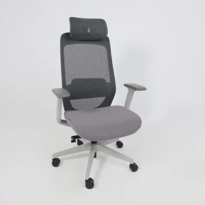 Кресло поворотное SPIRIT, темно-серая сетка+ серая ткань/серый полиамид_17