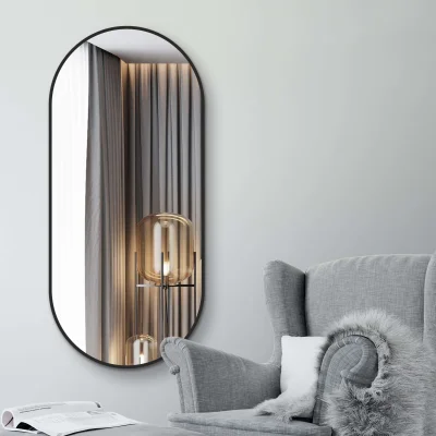 Зеркало с шлифованной кромкой и УФ-печатью (черный), 1200*500, Д-026 фотография