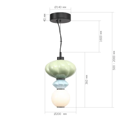 Светильник подвесной ST-Luce черный/зелёный, синий, опаловый LED 1*8W 3000K FLORENTINI_4