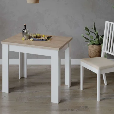 Стол раздвижной ПРОМО Тип 3, 900(1698)*670, дуб сонома светлый/белый_7