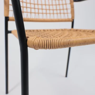 Кресло садовое BERGAMO, PE, иск.роттанг,черный+коричневый_14