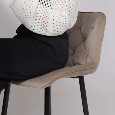 Стул барный VITO, бежевый велюр HLR-08/черный_4