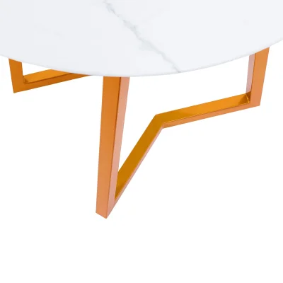 Стол GOLDIE, d900*760, (Мрамор/золотой)_4