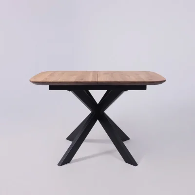 СТОЛЕШНИЦА раздвижная ВЕЙВ + ПОДСТОЛЬЕ КСЕ/Р-80 дуб натуральный/черный  (1200(1600)/800/750)_15