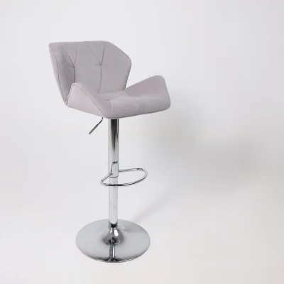 Кресло барное BERLIN GB, Kiton 722 серый велюр/хром_18