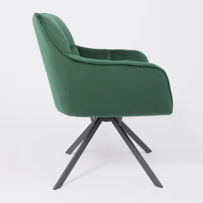 Кресло VIRGINIA, поворотное, темно-зеленый велюр HCJ-19/черный_8