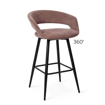 Стул барный BARNY-R 700, b05 LATTE LUX\черный фотография