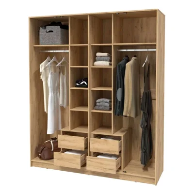 Шкаф КОНЦЕПТ Тренд КТ-Ш4(з), к.Дуб золотой/ф.Пепел  (В2128хШ1800хГ547мм)_3