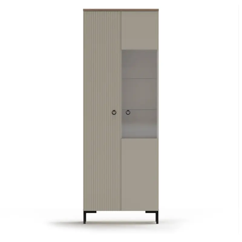 Н.м. "DOMENICA" шкаф REG1D1W, к.Глиняный серый+Дуб сильвержек ореховый/Глиняный серый_preview_2