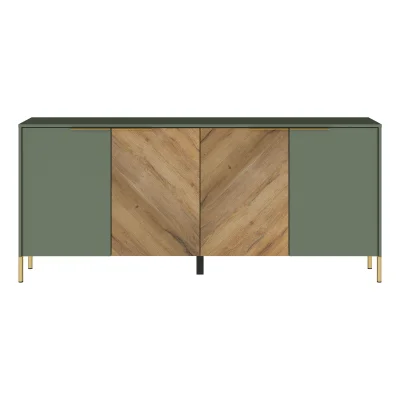 Гостиная "SIENA", дымчатый зеленый + дуб вотан. Комплект №1_6