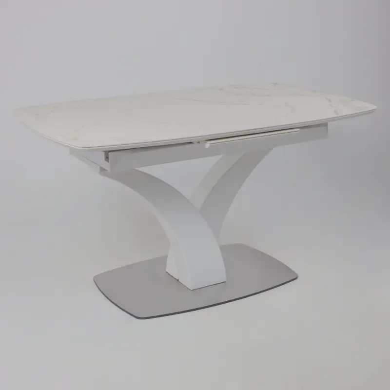 Стол НОТР ДАМ MODERNE, керамика 2 кат. 1400(1800)*850, Камень белый Calacata vagli/Белый Муар_preview_12