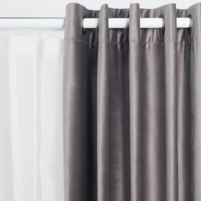 Штора "Бархат" 2х2,7м  на люверсах, цвет серый (арт.5018-139) фотография