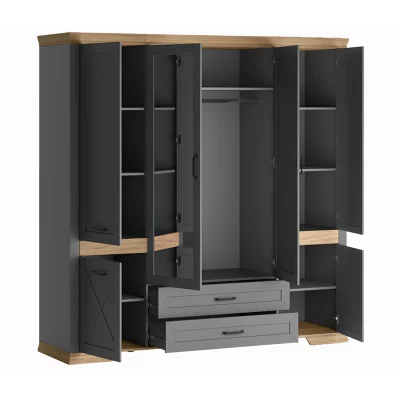 Н.м. "MARSELLE" шкаф SZF6D2S, к.Дымчатый алмаз+Дуб урбан янтарный/ф.Дымчатый алмаз_3