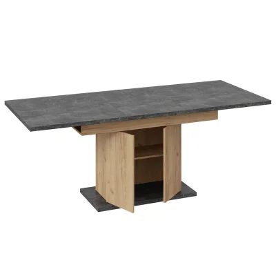 Стол раздвижной ДЕТРОЙТ Тип 1, 1504(2014)*850, ателье темный/дуб крафт золотой_7