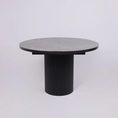 Стол ASKAR ROUND SLIDE-116, раздвижной круглый 116(156), BAYONA GREY PREMIUM CER/Черный_14