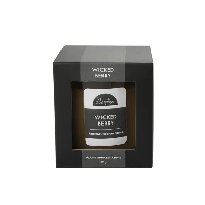 Ароматическая свеча WICKED BERRY в стекле, Д70 Ш70 В78 фотография