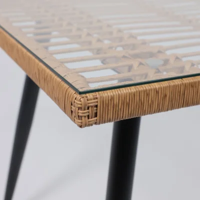 Стол садовый BERGAMO,1400*800*750, сталь-черная/ стекло 5мм_10