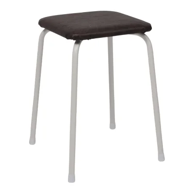 Табурет квадратный "Пенек легкий 184", с ЛДСП, коричневый/белый фотография