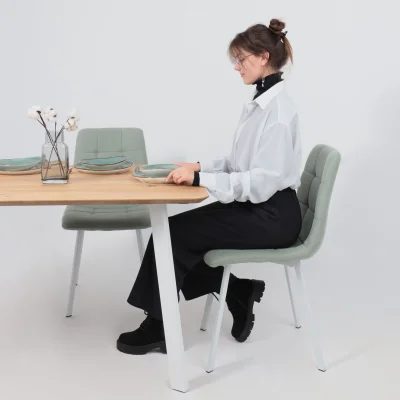 Стол МАЙОН, 120*80*74, дуб натуральный/белый (ПР-2 DSW (Т27) (02) КС-60)_9