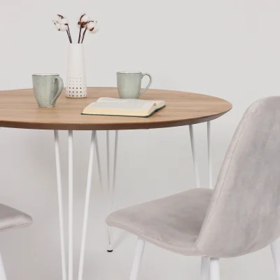 СТОЛЕШНИЦА ИБУ дуб натуральный  + ПОДСТОЛЬЕ КС-12 белый (d1000/750)_8