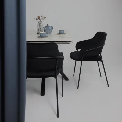 Стол РЕЙН NEW,керамика 0 кат. 1200(1840)*800, Камень белый Greys White/Черный матовый_4