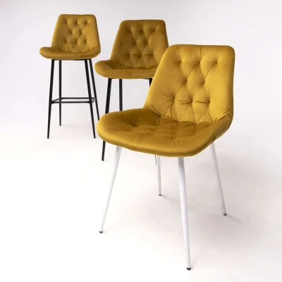 Стул AV 435, полубарный, горчичный бархат/черный_14