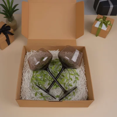 Подарочный бокс №7 (Бокал-креманка (2 шт.) + Светодиодная гирлянда + Подарочная упаковка)_2