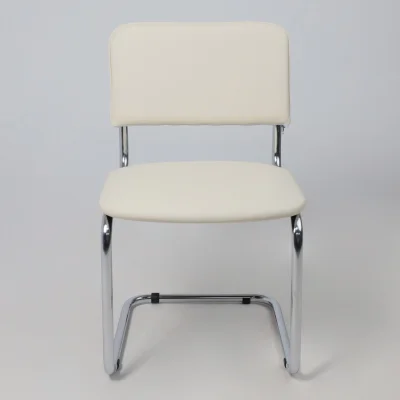 Кресло СЛАВИЯ, кремовый кожзам/хром_5