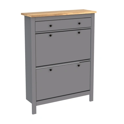 Тумба для обуви САГА 92х122, серая/ясень (2.08.10.190.15 RU) фотография