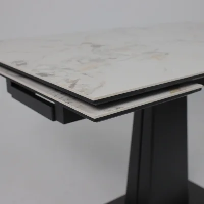 Стол AV 2119, МДФ+керамика, раздвижной 1200 (1800)*800 натуральный, глянцевый GOLD JADE/черный_10