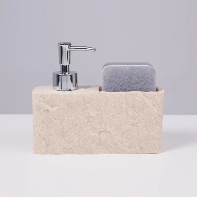 Дозатор декоративный с подставкой для губки NEXUS, бежевый_3