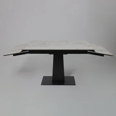 Стол AV 2119, МДФ+керамика, раздвижной 1200 (1800)*800 натуральный, глянцевый GOLD JADE/черный_19