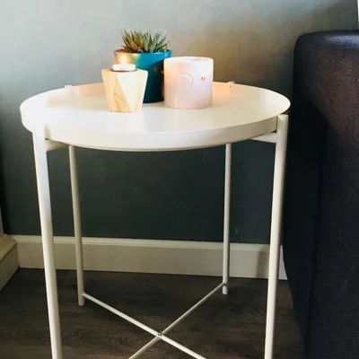 Стол журнальный TRICK, белый, d 420*520_8